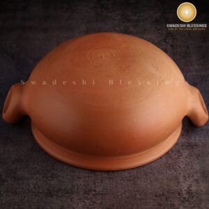Handmade Unglazed Clay Pot for Cooking With Lid: Earthen Kadai, Lead-Free Ayurvedic-Cookwares, Clay Handi