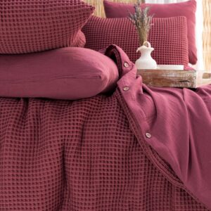 Waffle Duvet Cover: Luxury Organic Turkish Cotton Bedding Set