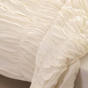 Cream Color Pure Cotton Wrinkle Duvet Cover, Comforter Cover, 100% Cotton Boho Duvet Cover, Bohemian Dorm Bedding Set, Quilt Cover, Gift