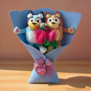 Medium Bluey & Bingo Plush Bouquet, 13&quote;, Valentine's Day by Ruz
