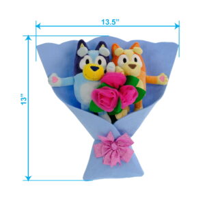 Medium Bluey & Bingo Plush Bouquet, 13&quote;, Valentine's Day by Ruz