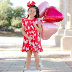Millie Loves Lily Girls Valentine's Day Red Hearts Angel Wing Dress, Big Girls, Size 8