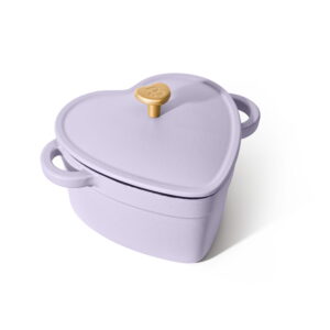 Beautiful 2QT Cast Iron Heart Dutch Oven, Pink Champagne by Drew Barrymore