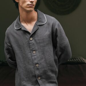 Classic linen pyjama set HARRY. Long sleeve pyjama. Men's pyjama sets.