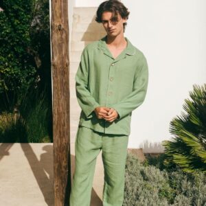 Classic linen pyjama set HARRY. Long sleeve pyjama. Men's pyjama sets.