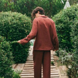Classic linen pyjama set HARRY. Long sleeve pyjama. Men's pyjama sets.